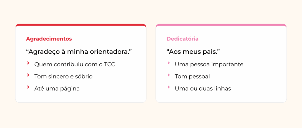 Diferença entre agradecimentos e dedicatória no TCC: para quem, tom e tamanho