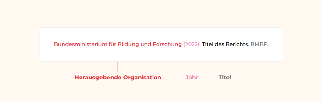 Einen Bericht oder ein institutionelles Dokument zitieren