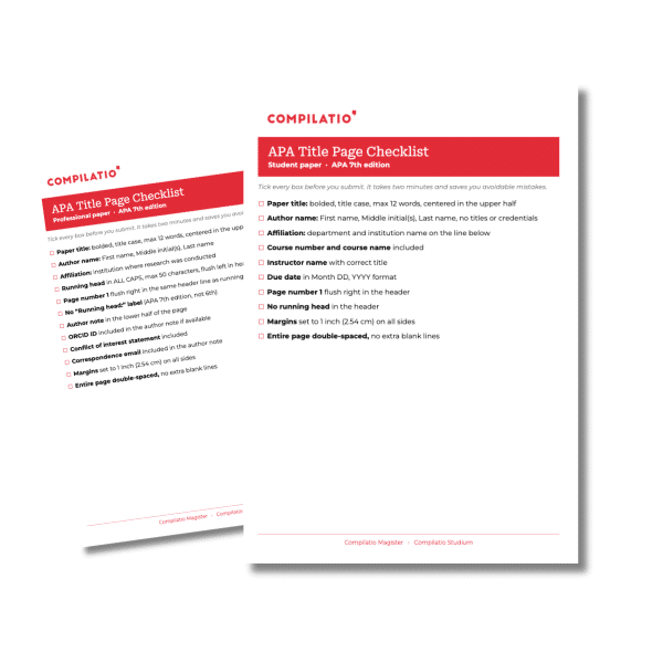 apa title page checklist pdf